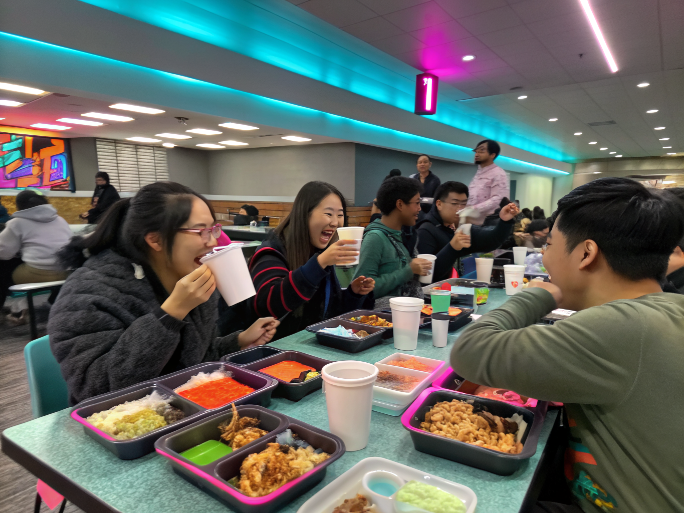 Alumni sharing food