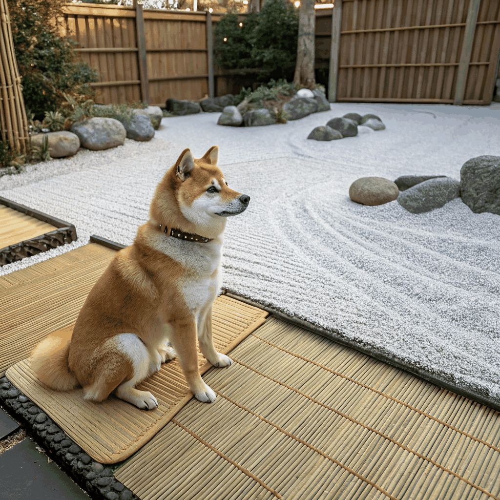 Shiba inu dog enjoying outdoor space