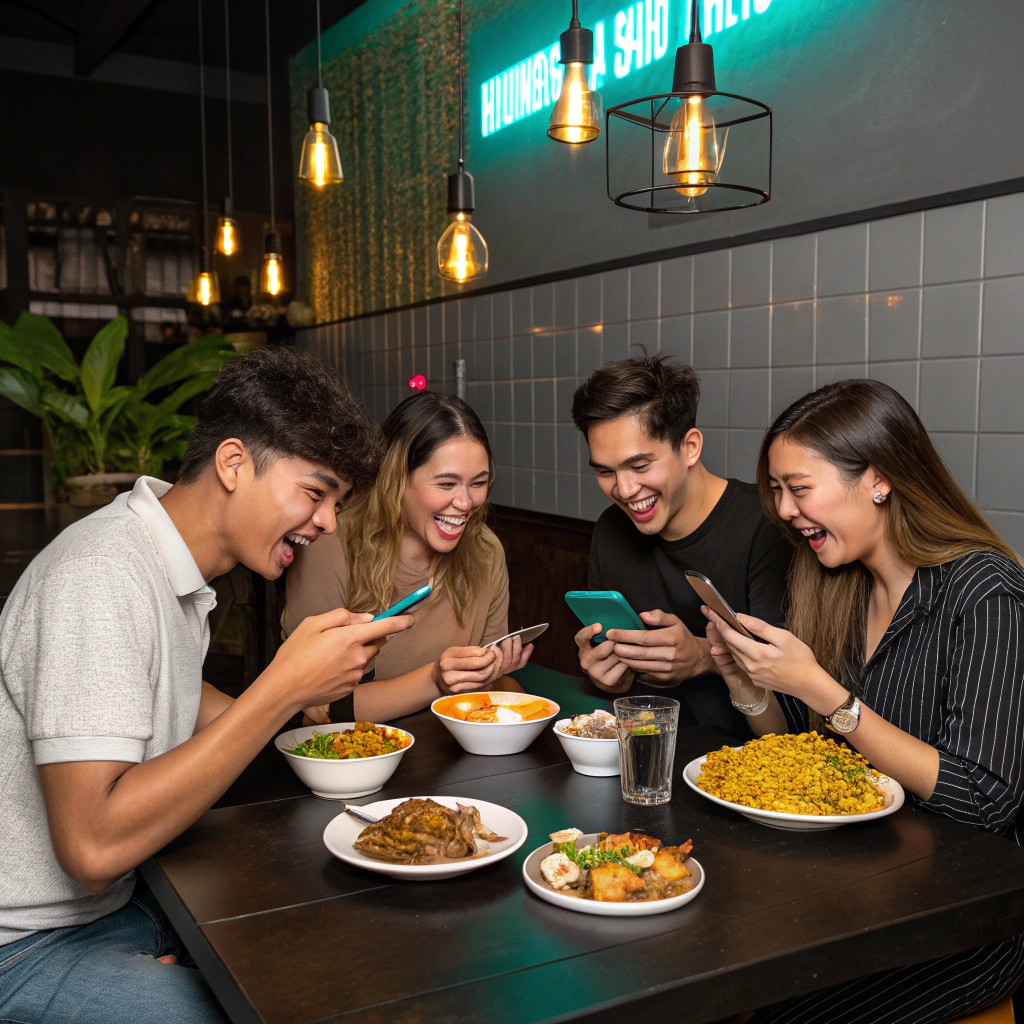 Friends dining together at Great Taipei