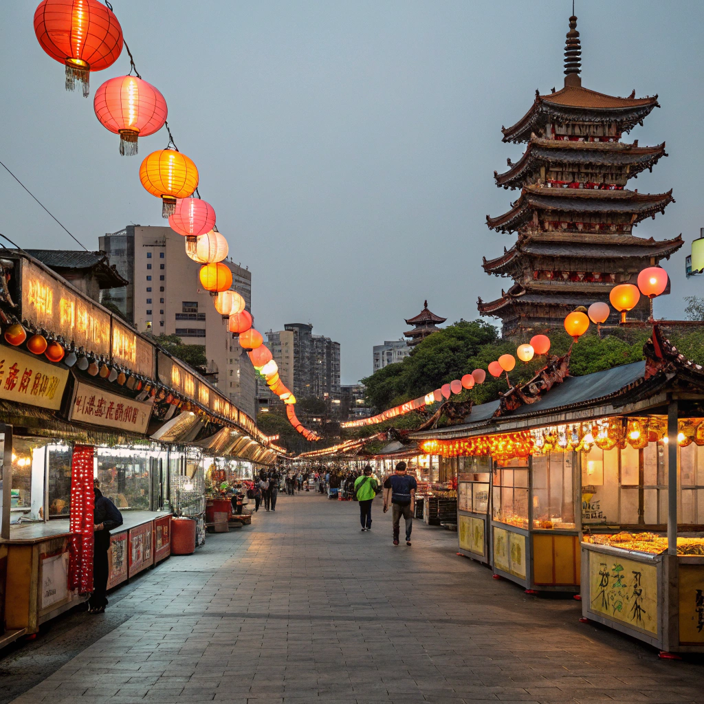 Fresh food stalls in Taiwan