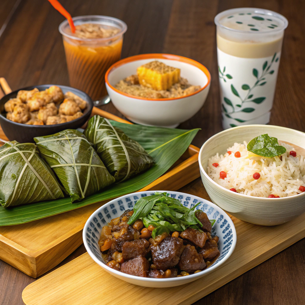 Spread of Taiwanese specialty dishes