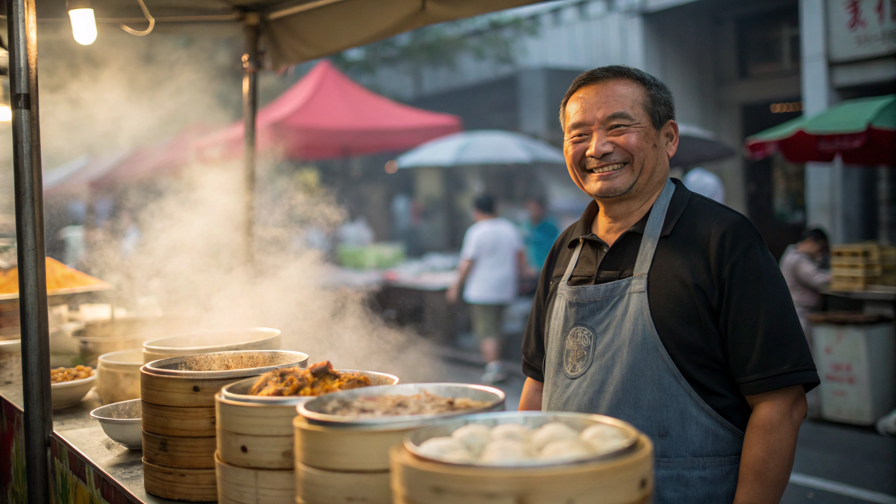 Characters welcoming diners at Great Taipei